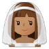 👰🏽 person with veil: medium skin tone display on Samsung